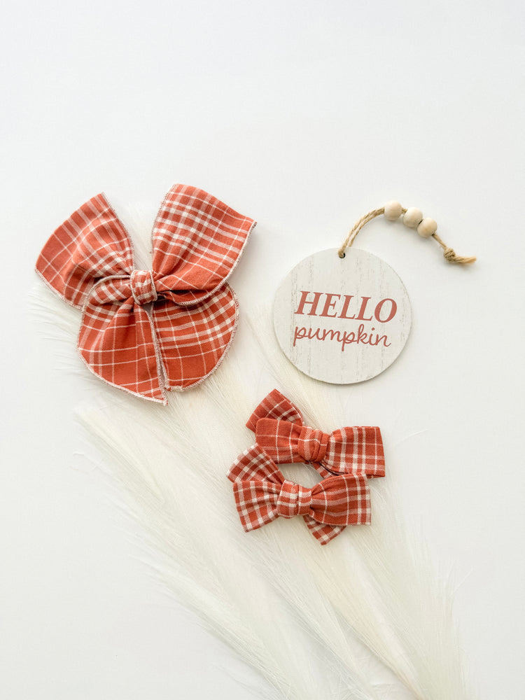 Pumpkin Spice Plaid Bows
