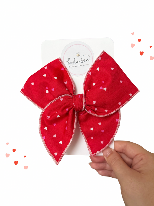 Red Scattered Mini Heart Bows