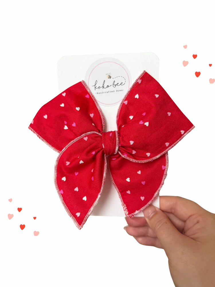 Red Scattered Mini Heart Bows
