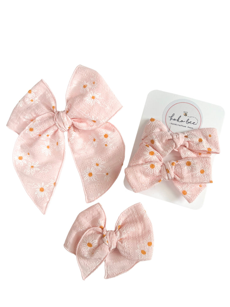 Pink & Yellow Flower Bows