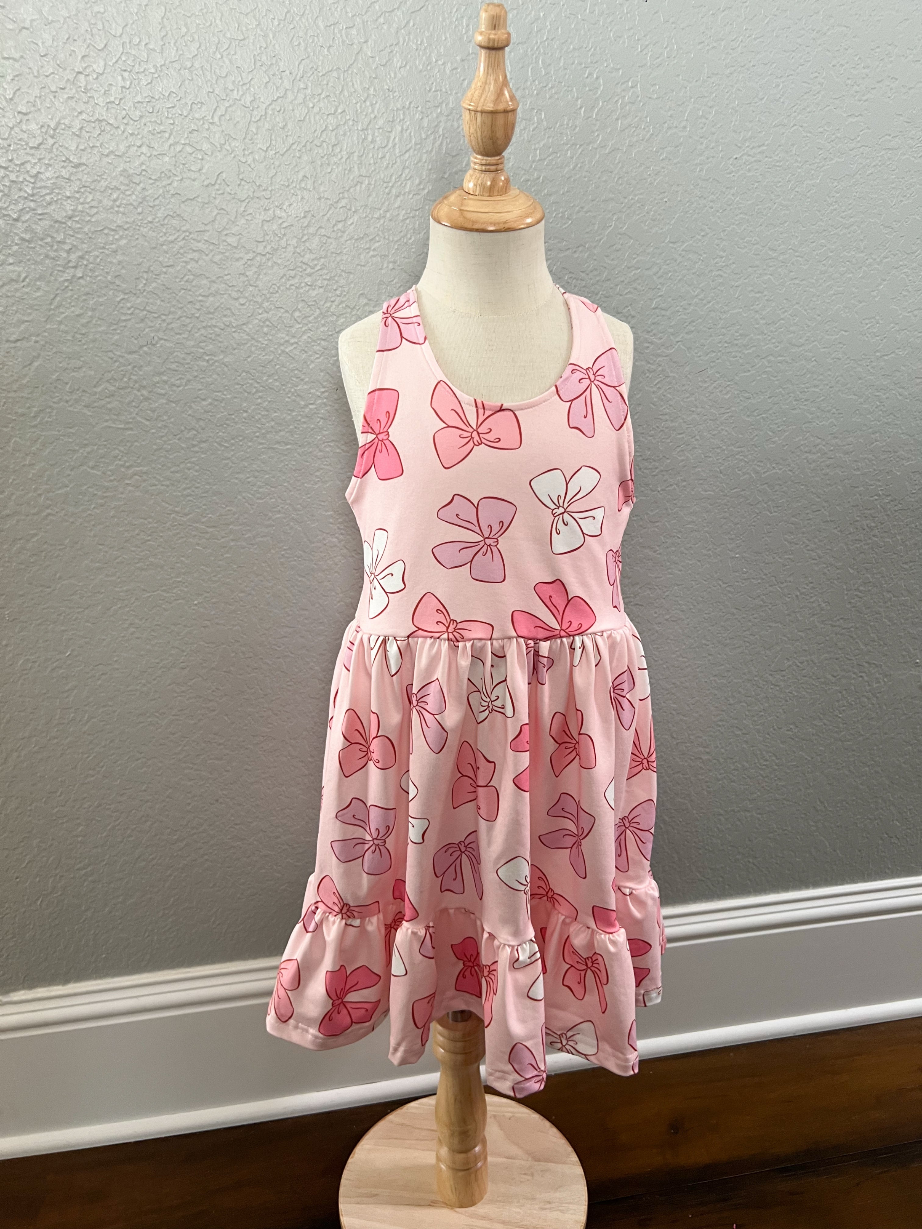 open lace back dress LILPICKS Girls Floral Bow Midi Dress (Size: 4-5Y) (Baby Pink) : Amazon.in:  Clothing & Accessories main image 0