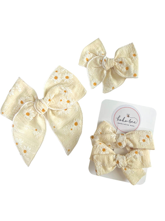 Pink & Yellow Flower Bows