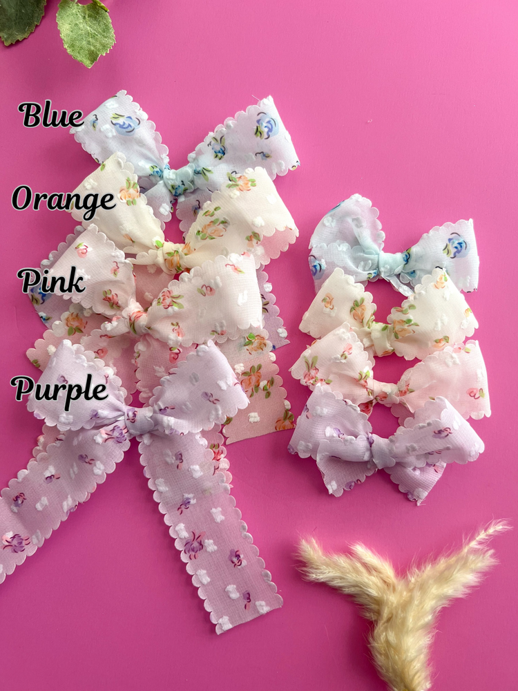 Spring Swiss Dot Lace Bows