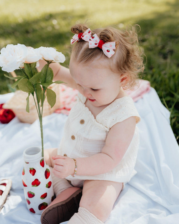 Mini Strawberry Ribbon Bow Set