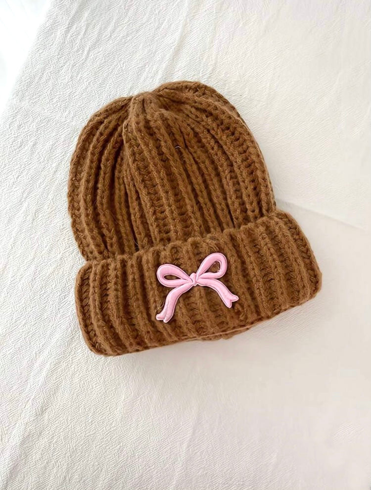 Girl’s Knitted Bow Beanie