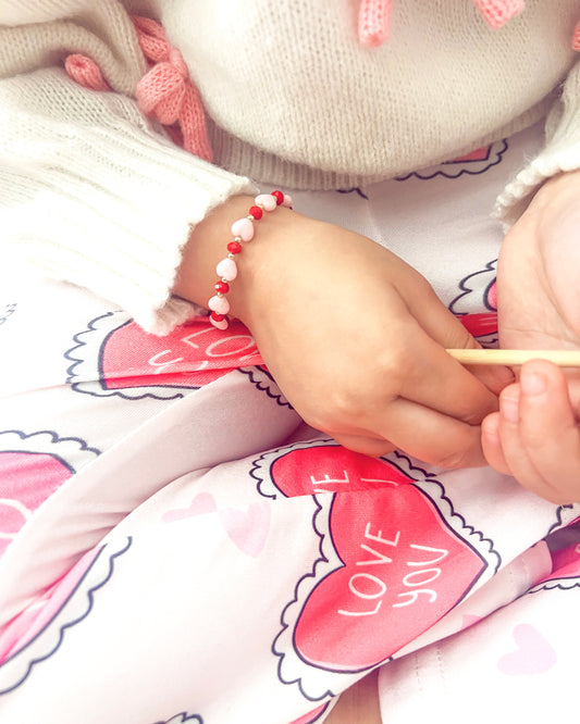 Girl's Pink Hearts Bracelet