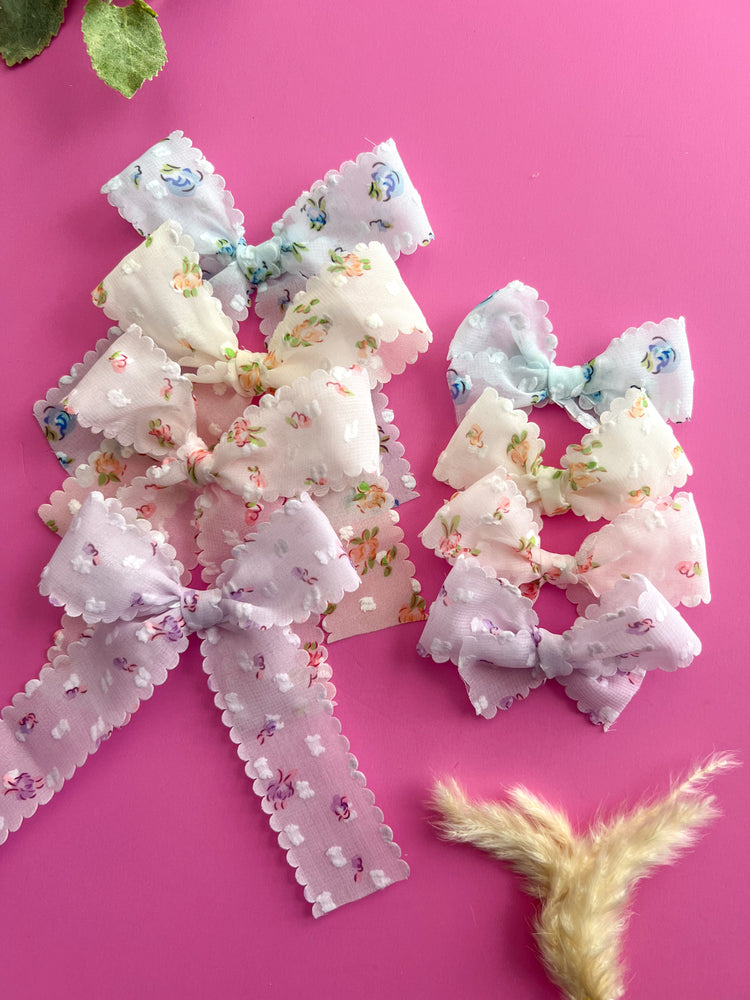 Spring Swiss Dot Lace Bows