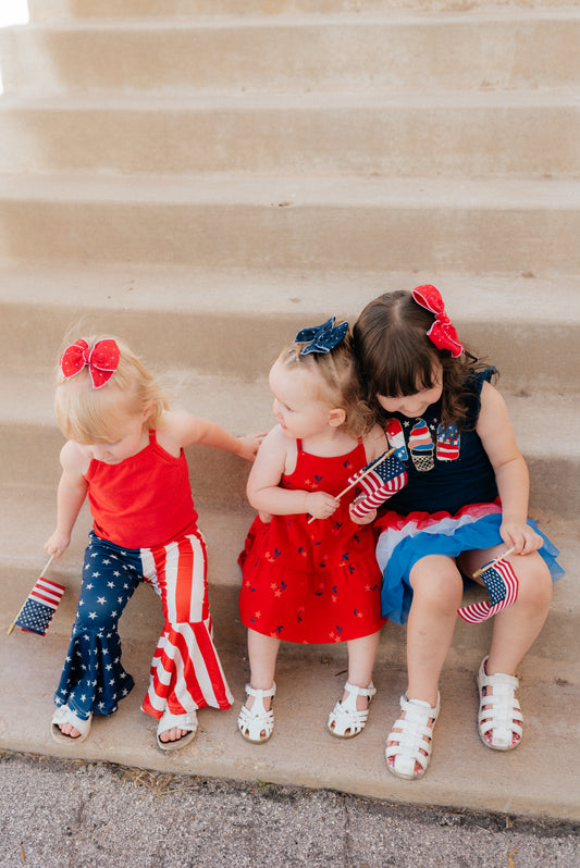 Red & Blue Gauze Stars Bows