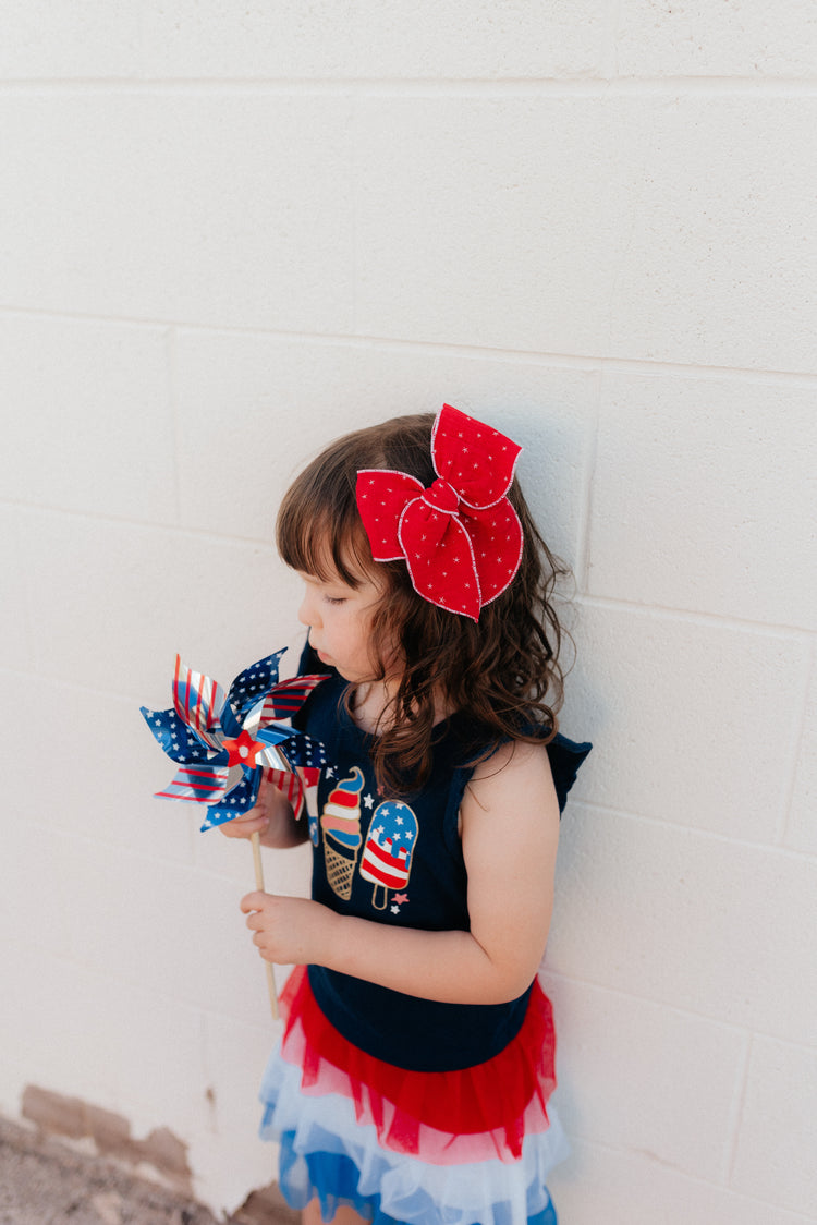 Red & Blue Gauze Stars Bows