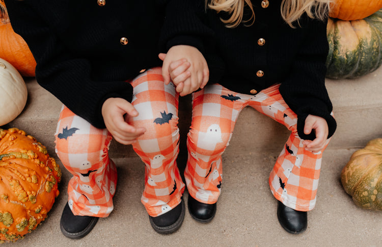 Orange Plaid Ghost & Bat Flares