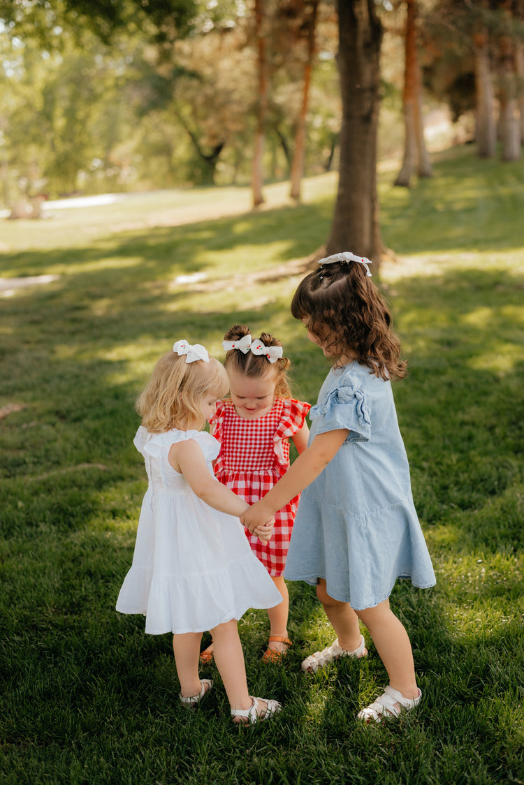 White Gauze Cherry Bows