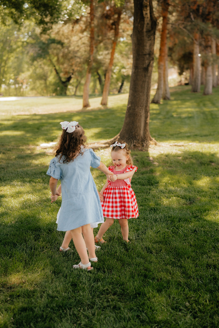 White Gauze Cherry Bows