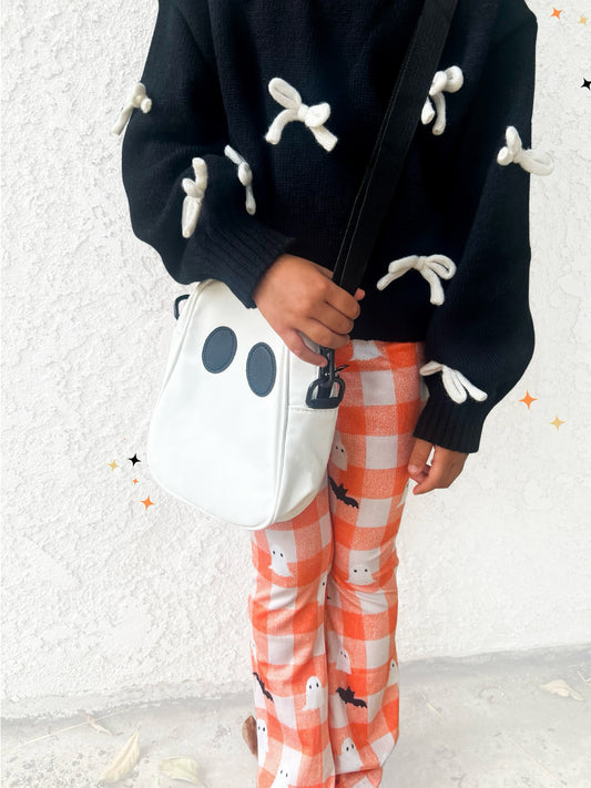 Girl's Black Bow Sweater