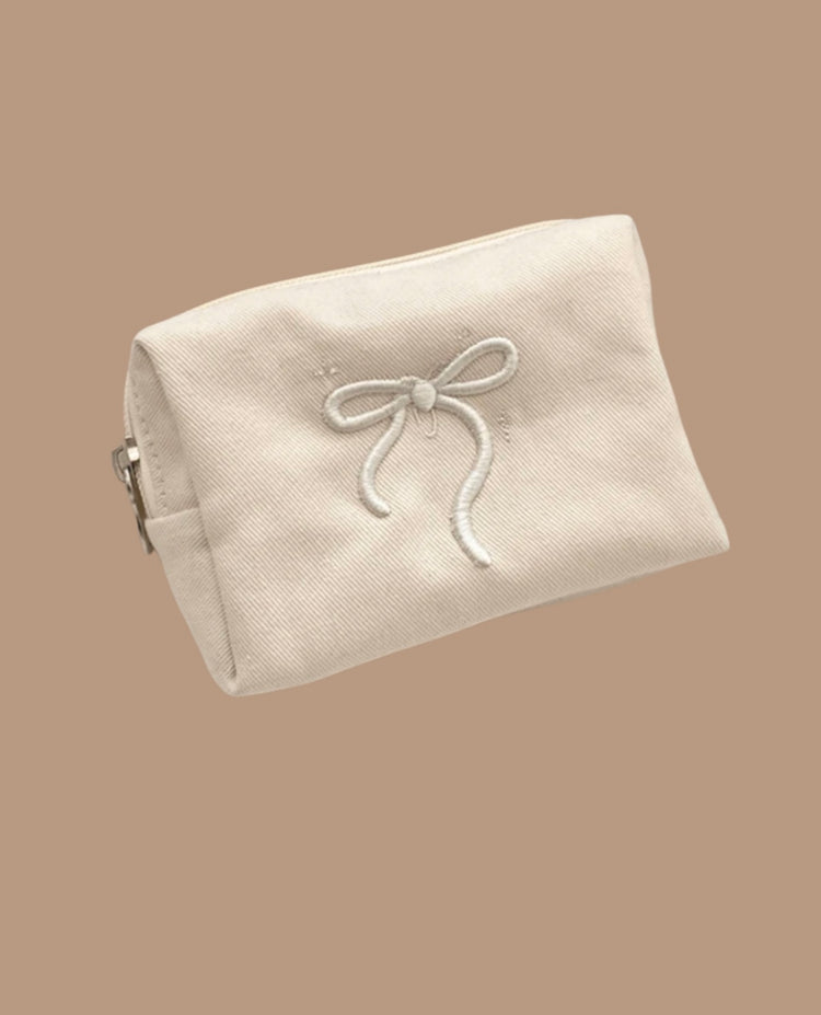 Mini Neutral Bow Pouch