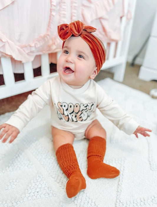 Burnt Orange & Rust Velvet Headwraps & Piggies
