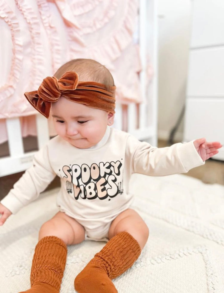 Burnt Orange & Rust Velvet Headwraps & Piggies