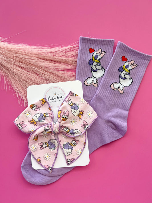 Women's Purple Daisy Socks