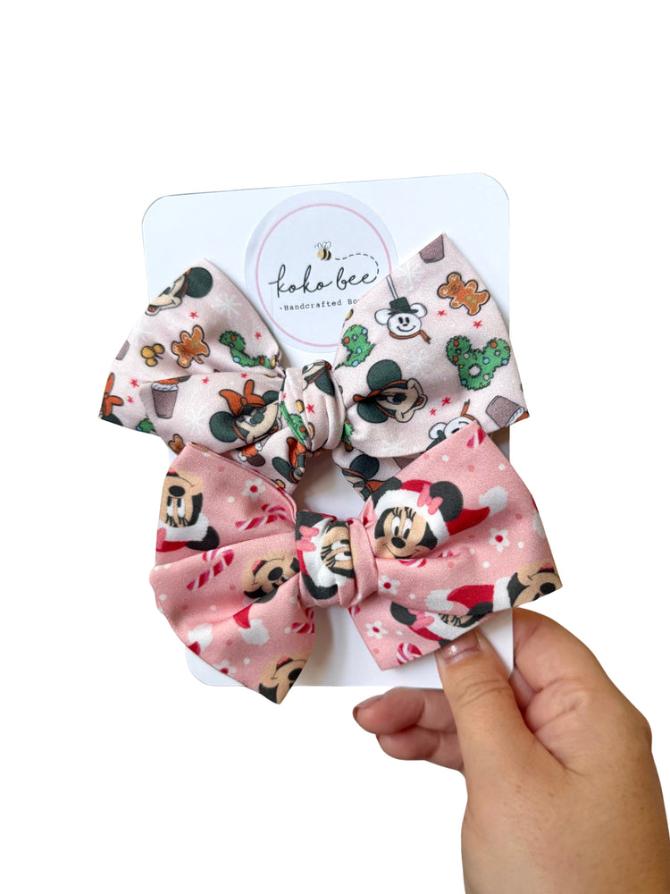 Pink Candy Cane Minnie Bows