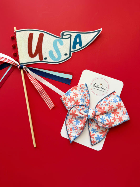 Red, White & Bloom Bows