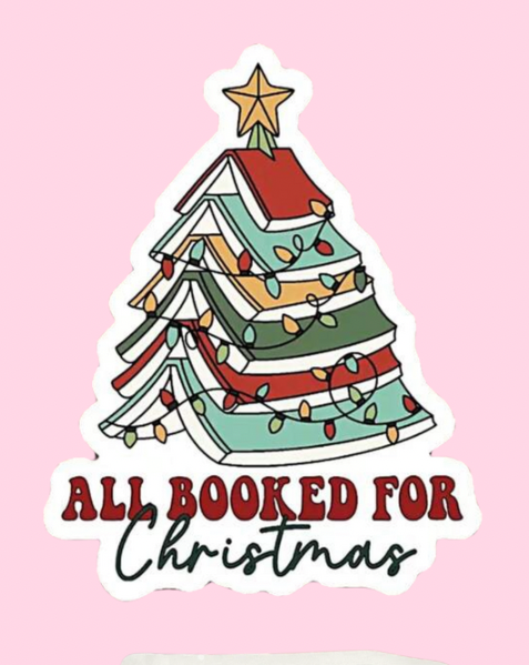 All Booked For Christmas Sticker