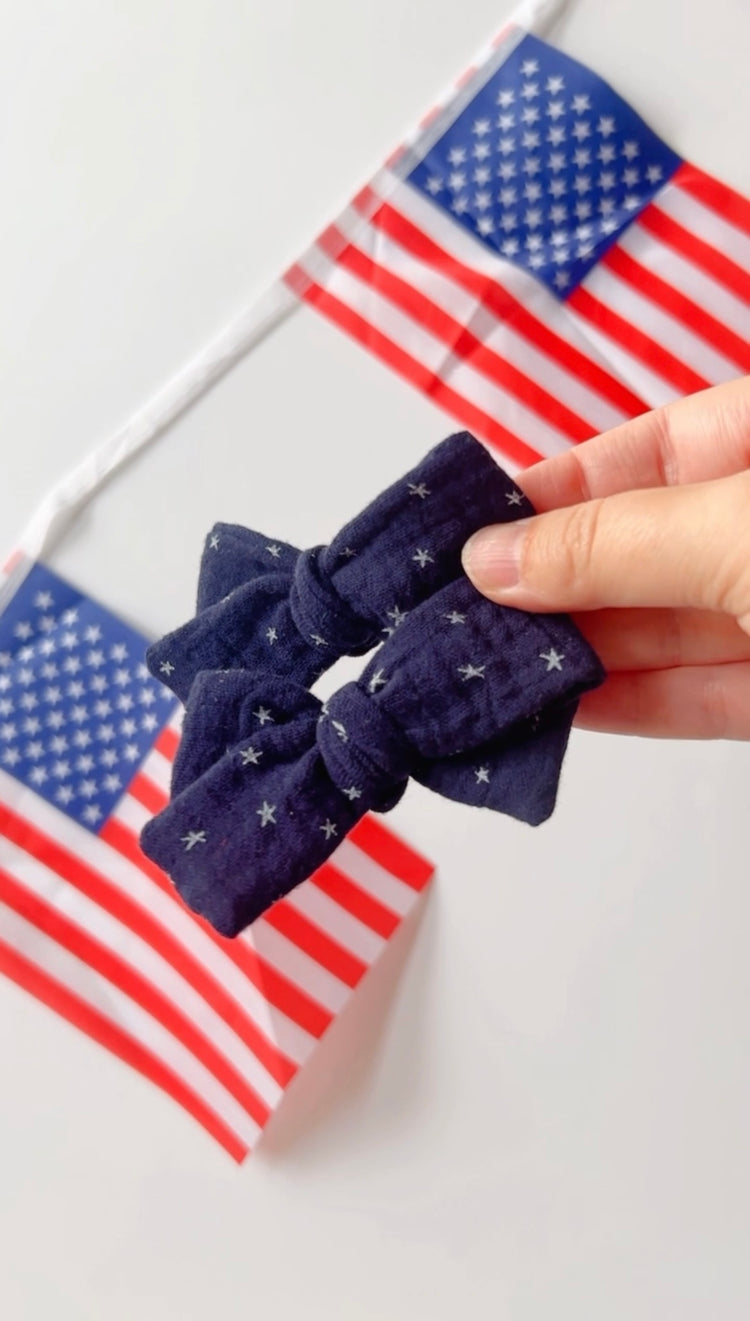 Red & Blue Gauze Stars Bows