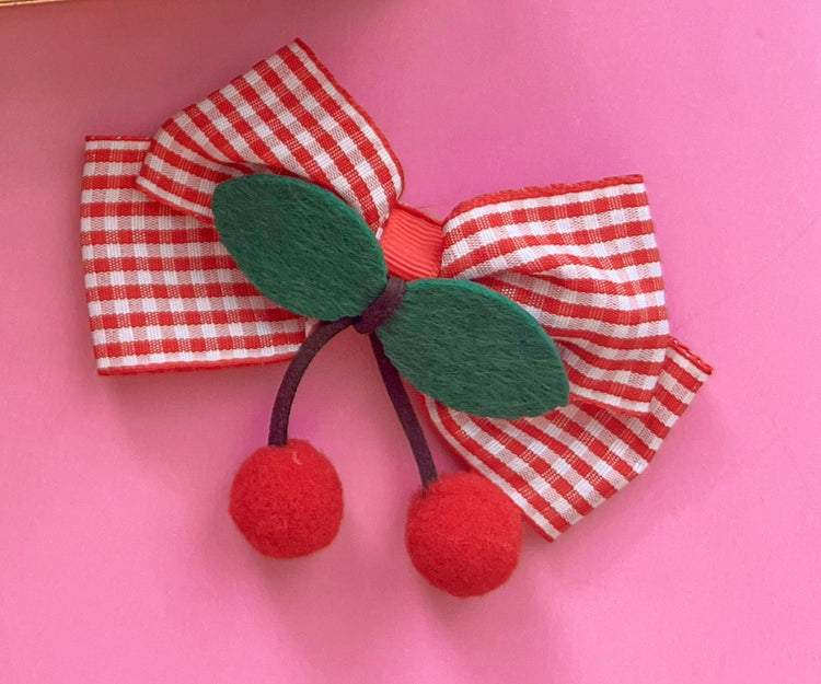 Cherry Gingham Bows