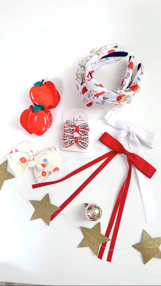 Poppy Flowers Cream Gauze Bows