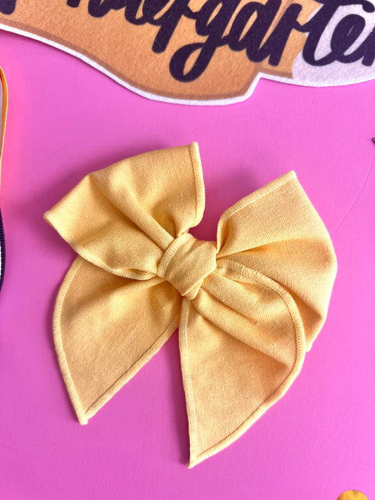 Hot Pink & Yellow Linen Bows