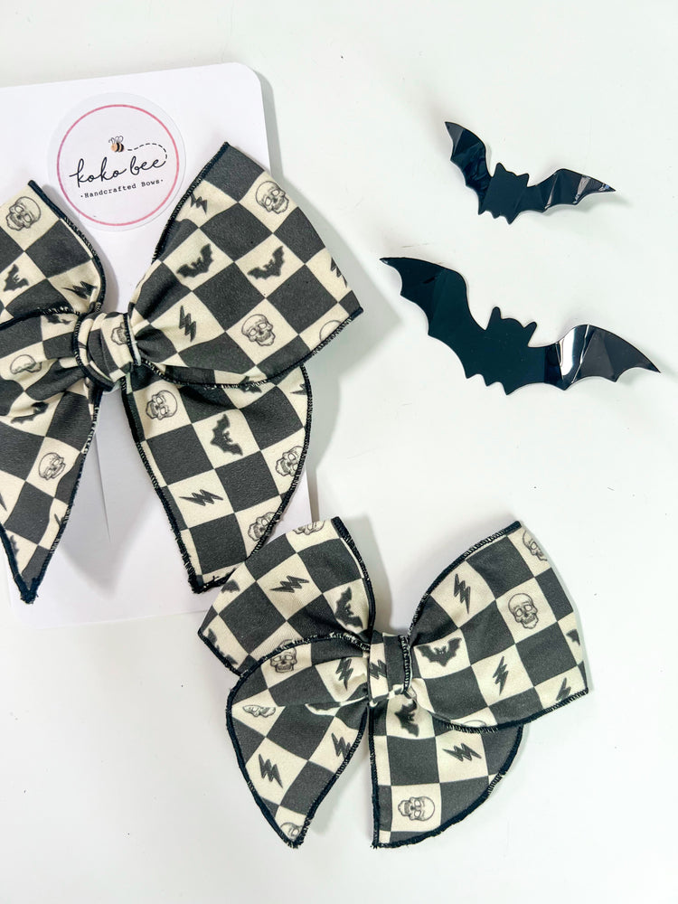 Checkered Skulls Bows