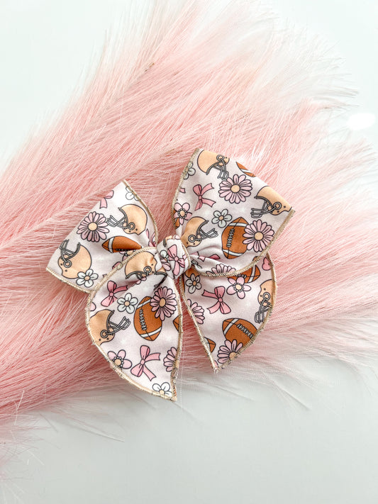 Pink Football Girlie Bows