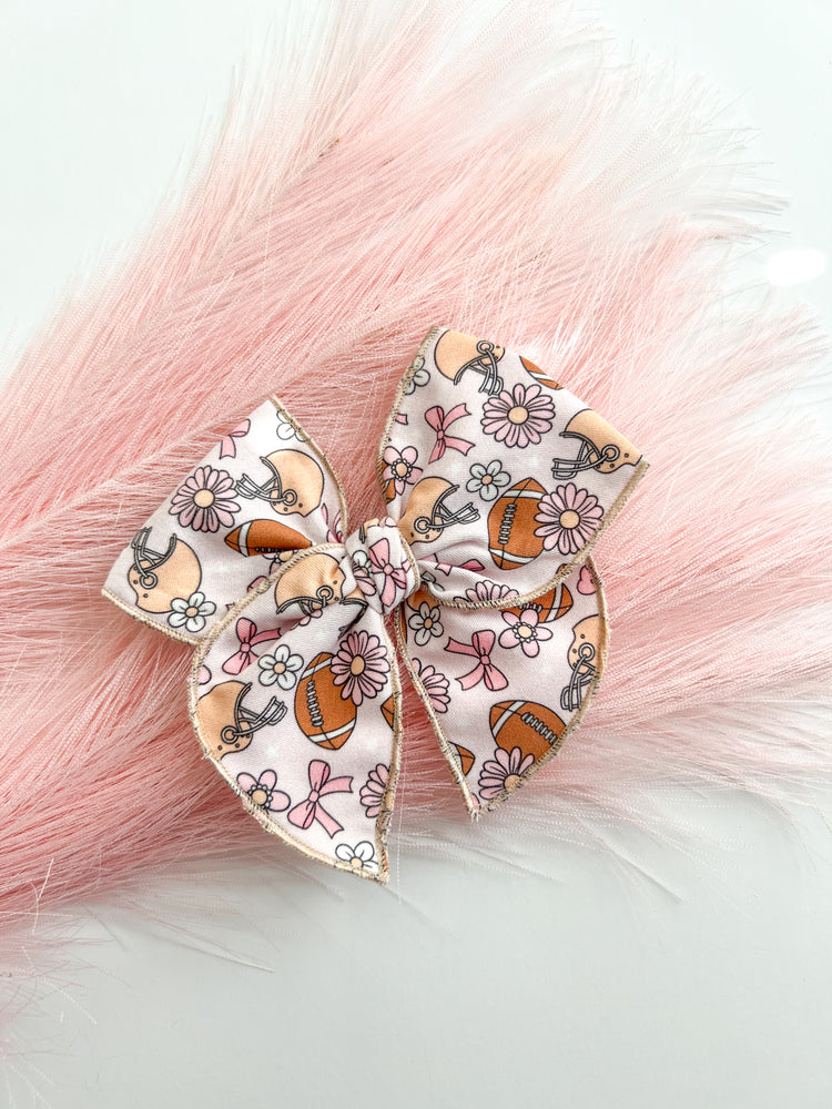 Pink Football Girlie Bows