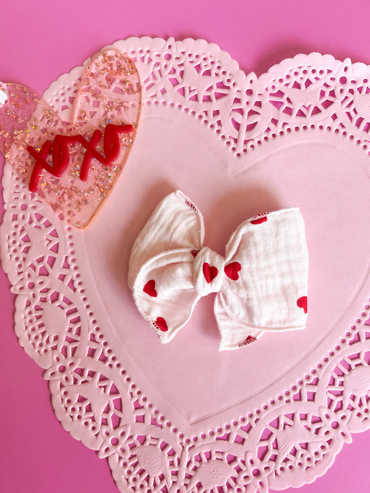 Pink Gauze Hearts Bows