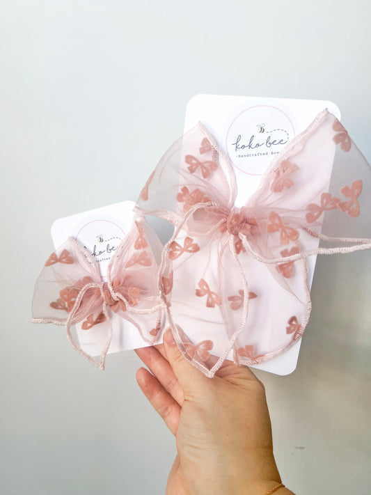 Pink Flocked Bows