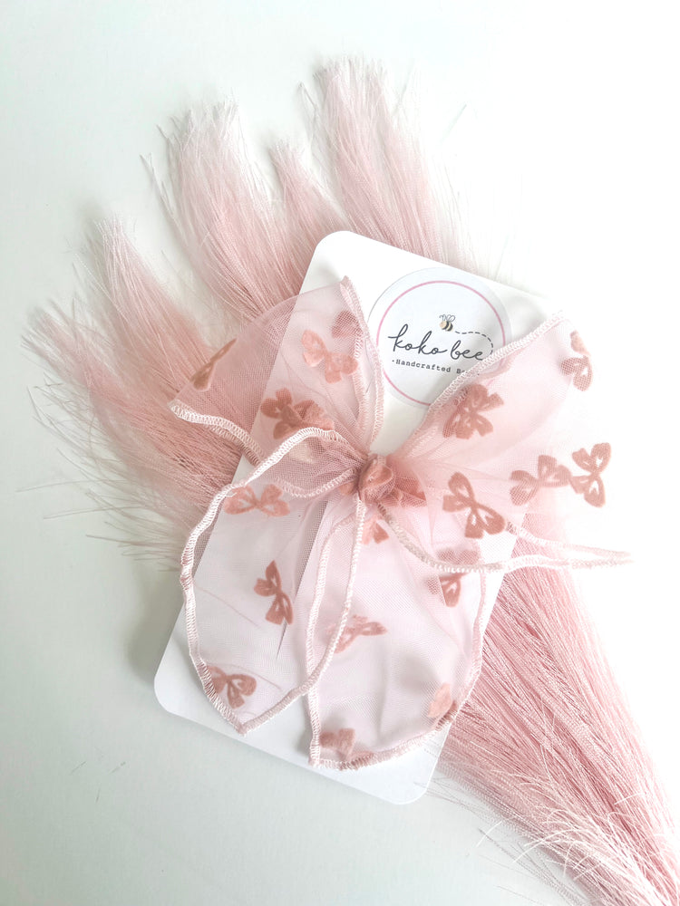 Pink Flocked Bows