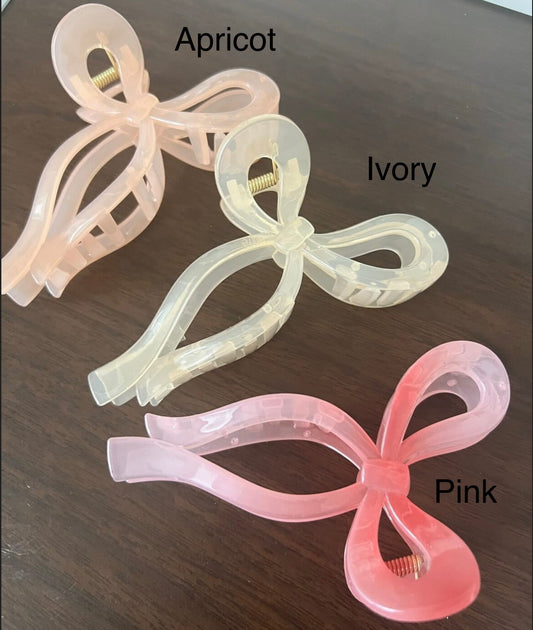 Coquette Bow Translucent Claw Clips