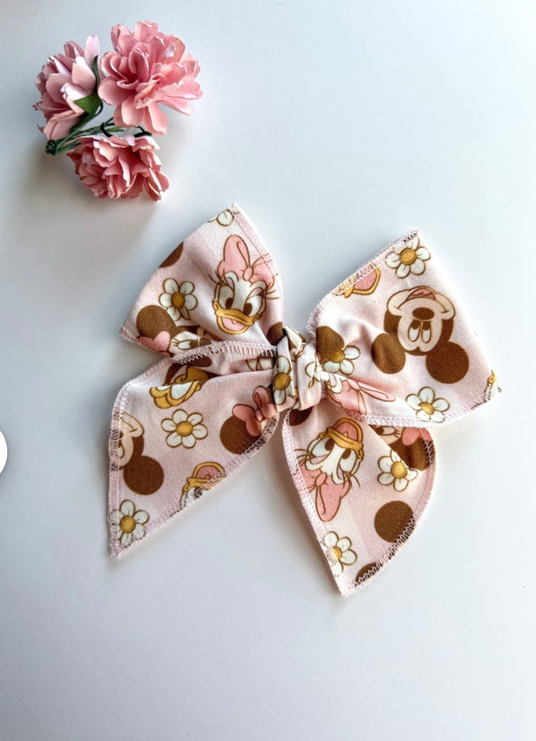 Pink Flower Mouse Friends Bows