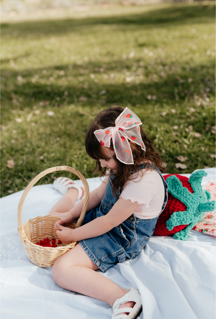 Strawberry Tulle Bows