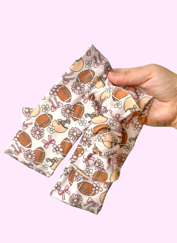 Pink Football Girlie Bows