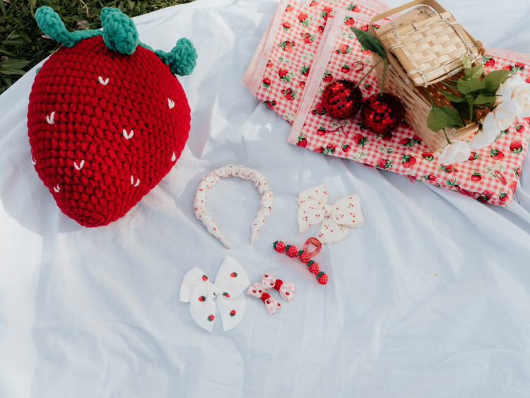 Cream Mini Cherry Gauze Bows