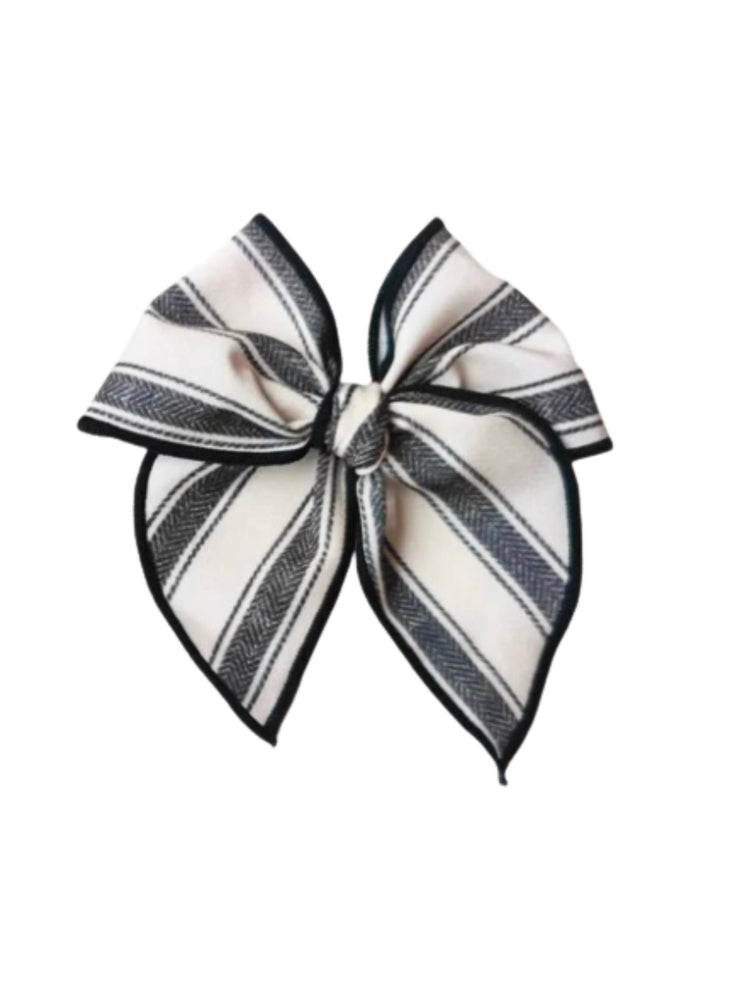 Black & White Striped Bow