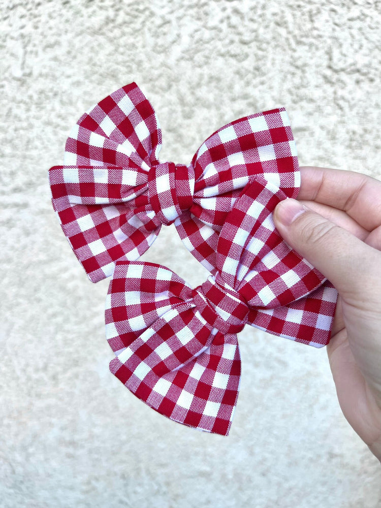 Red Checkered Gingham Bows