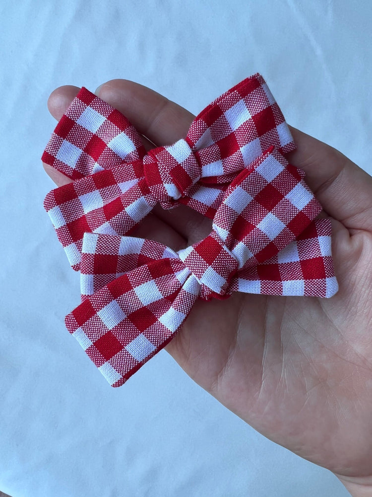 Red Checkered Gingham Bows