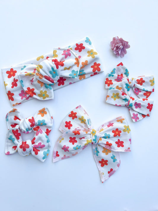Pink & Retro Daisy Bows