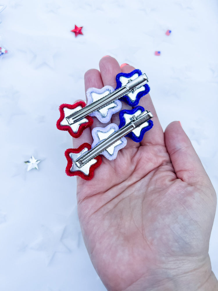 4th Of July Headbands & Velvet Star Clips