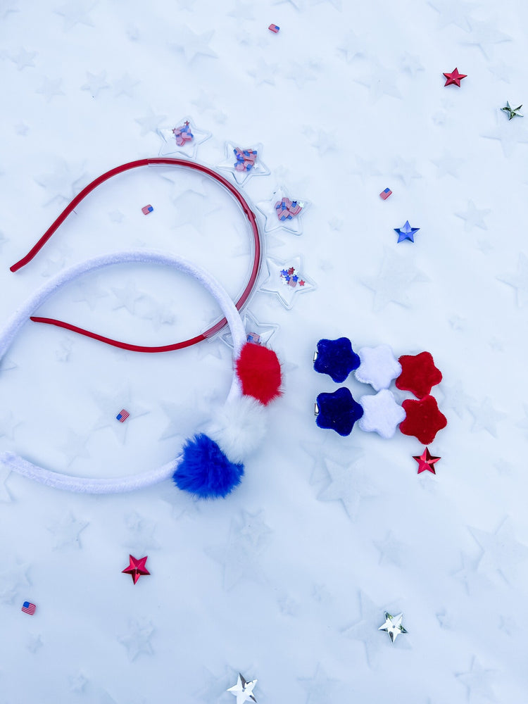 4th Of July Headbands & Velvet Star Clips