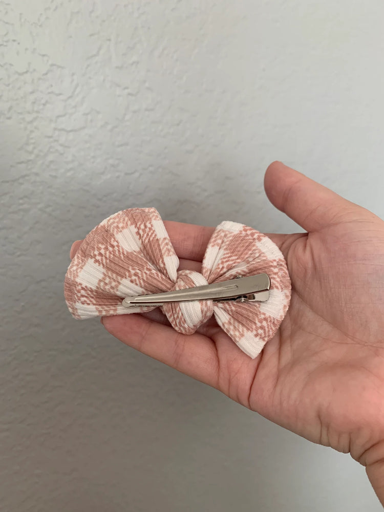Blush Gingham Headwraps & Piggie Bows