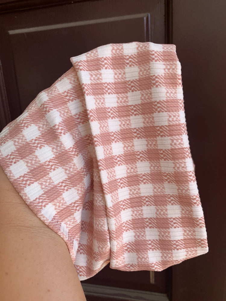 Blush Gingham Headwraps & Piggie Bows