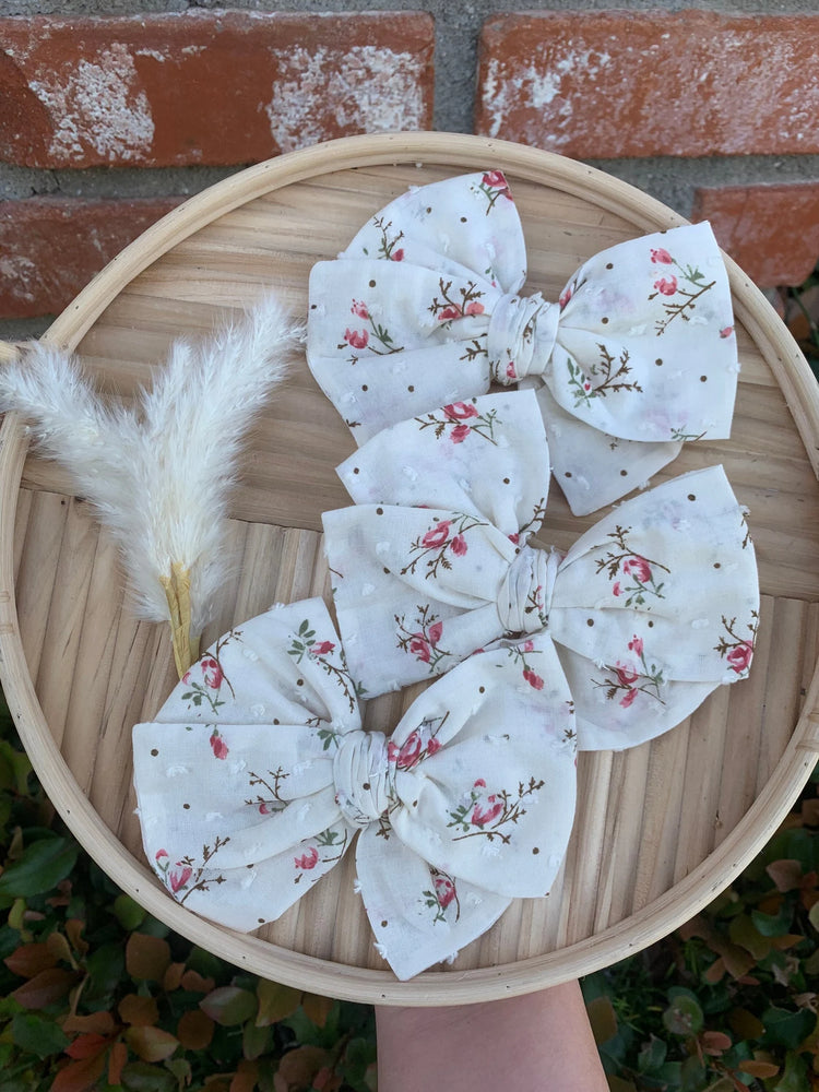 Vintage Flowers Swiss Dot Bows