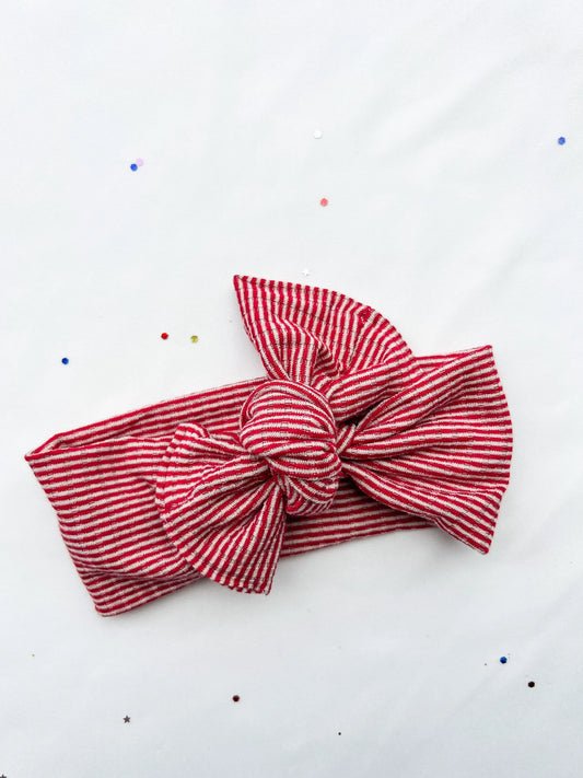 Red Stripes Headwraps & Knot Bows
