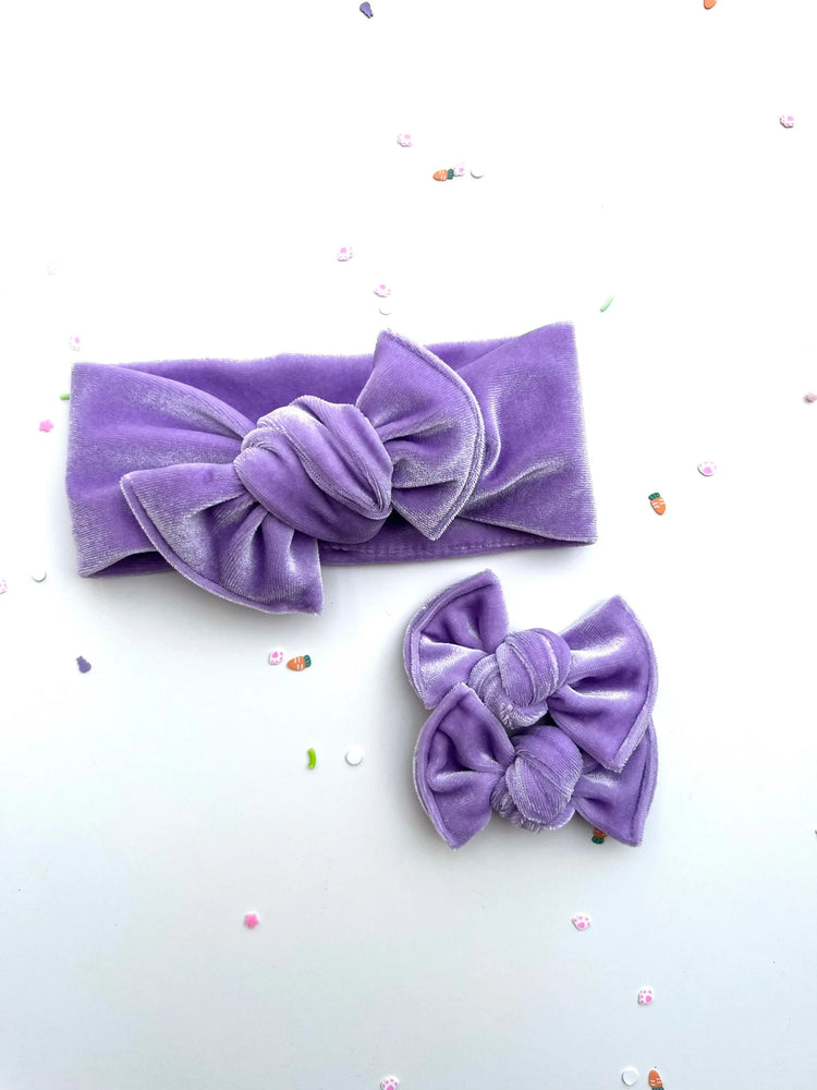 Lavender Velvet Headwraps & Piggies